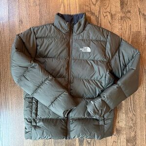 The North Face Teen Unisex Dark Green Puffer Jacket